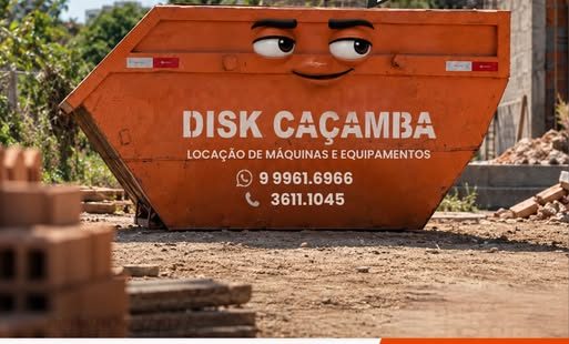 Caçamba da Disk Caçamba em uma obra
